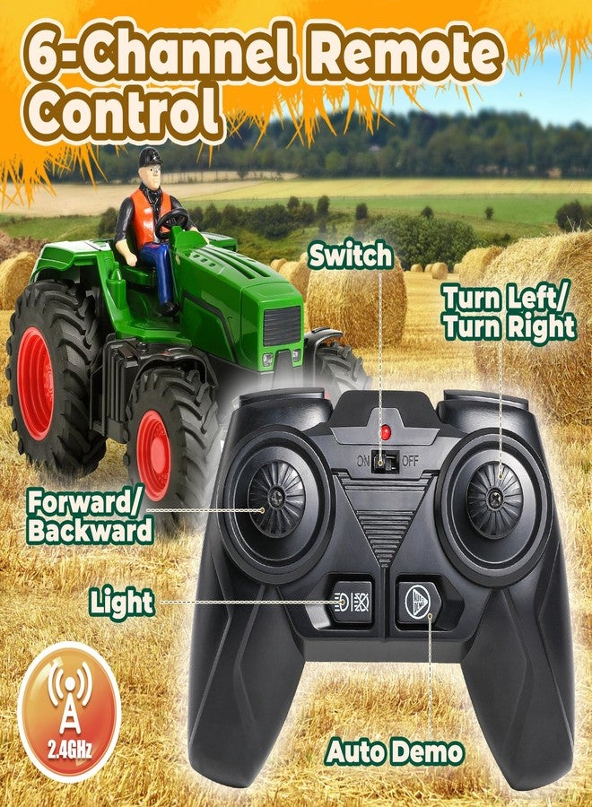 FRUSE Remote Control Tractor Toy,RC Tractor Set & Truck and Trailer,Truck Toys with 2 Rechargeable Batteries,Light,Farm Toys Include Cows,Sheep and Hay Bales,Toys for 3 4 5 6 7 8 Years Old Boys Girl - Image 4